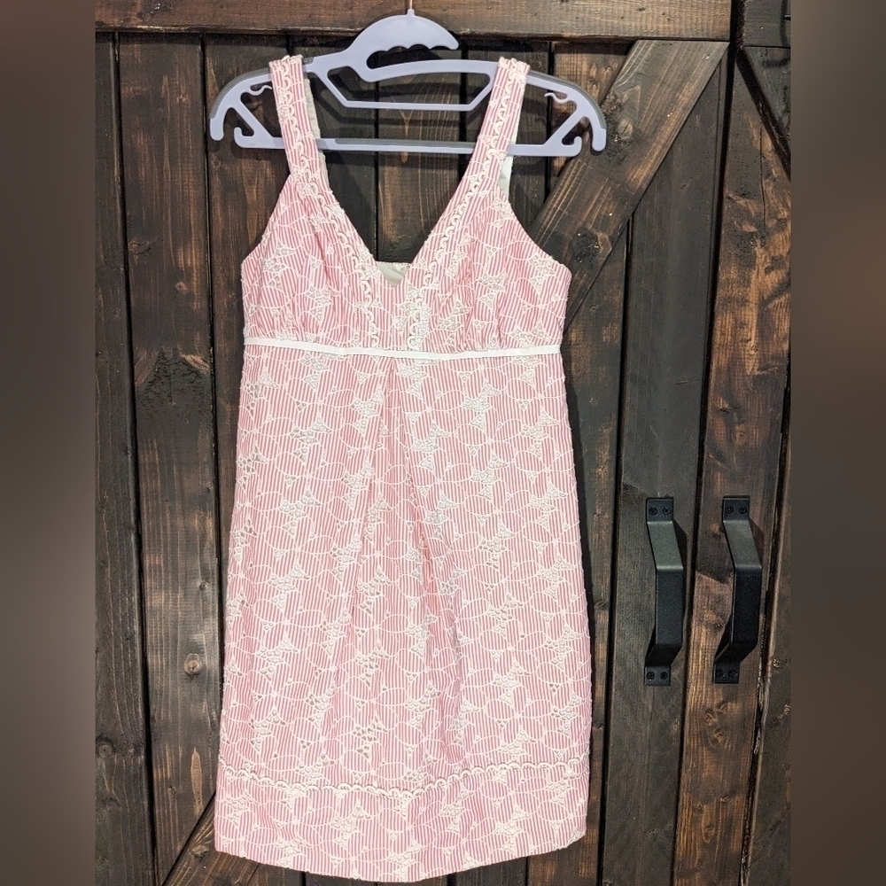 LILLY Pulitzer size 0, pink eyelet with white trim